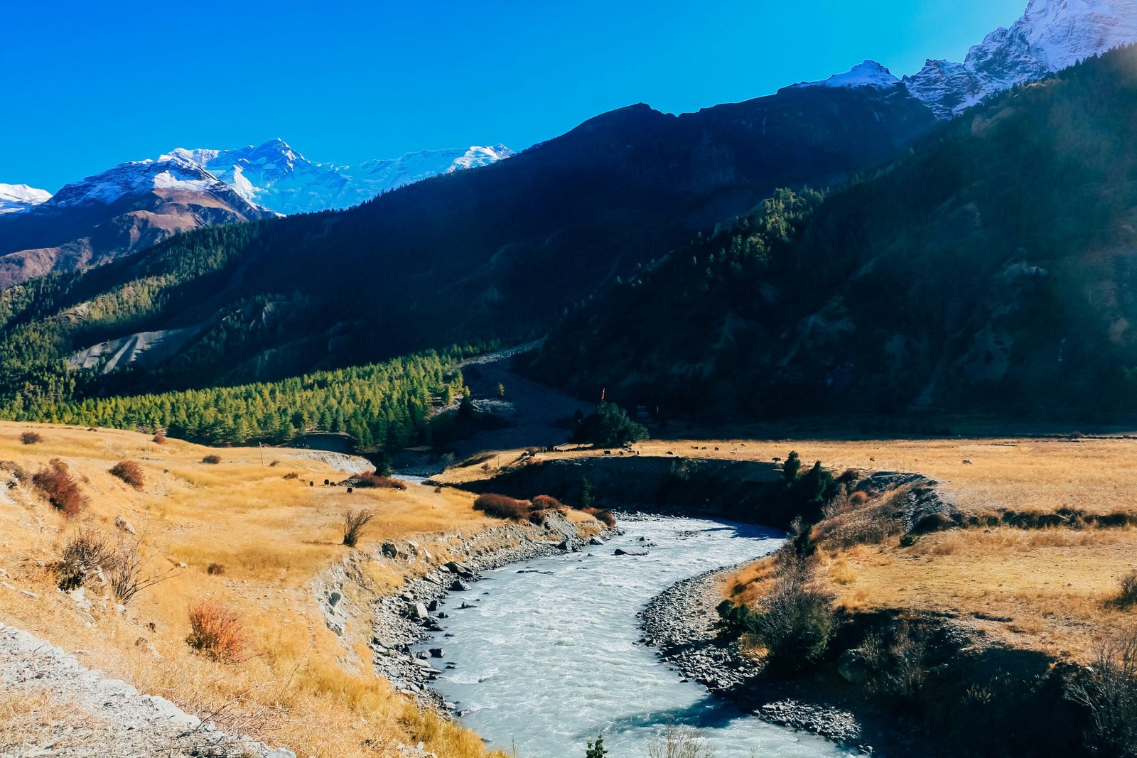 Mountain trails through the Manang region